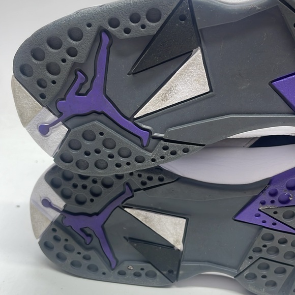 Men’s Air Jordan 7 Retro White/Gray/Purple CU9307-100 USED Size 9.5 without box - Picture 7 of 11